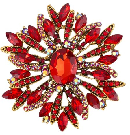 MAYJOYDIY Broche en Cristal en Forme de Tournesol avec Strass de 63mm Décoration D'Écharpe Épingle à Tissu Bouquets Revers Broche Vêtements Élégants Jupe Chapeau Sac Accessoires pour Femmes