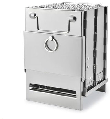 Rocket Stove Campingkocher - Holzofen zum Kochen, Grillen, Veranstaltungen im Freien mit Aufbewahrungstasche und Wasserkocher