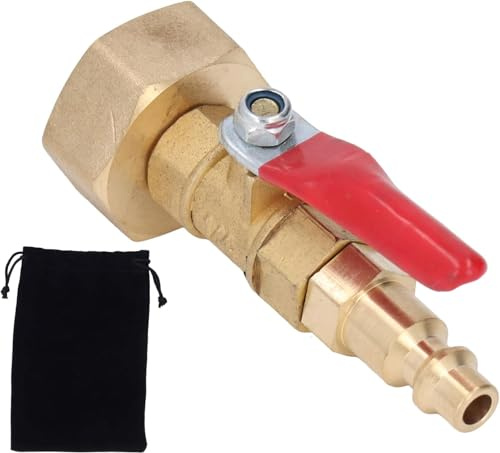 CYTGOUPER Winterfester Druckluft Adapter aus Messing, Druckluftkupplung 3/4 Zoll GHT-Außengewinde, 1/4 Zoll-Schnellkupplungsstecker, Ausblasadapter Schnell Adapter für Wohnmobile, Yachten (Weiblich)