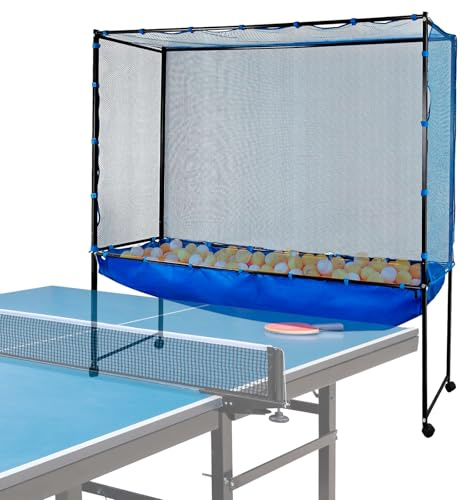 Avoirdus Red de captura de pelotas de tenis de mesa extra ancha, red de práctica de pie con ruedas, colector de reciclaje de pelotas duradero para entrenamiento multipelota, accesorios de tenis de