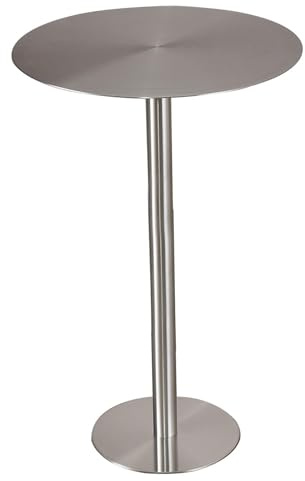 Failjierue Runde Stehtische (Edelstahl) Bartisch in Thekenhöhe für den Außenbereich, hoher Bistro Cocktailtisch für Terrasse/Café/Bar und Essen im Innenbereich(40x74cm)