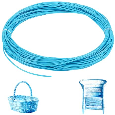 OLYCRAFT 50m x 4mm Blue PE Cord for Outdoor Furniture Repair Outdoor Repair PE Cord Plastic Patio Chair String Solid Plastic Rattan Wicker Rope for DIY Furniture Knitting Garden Patio