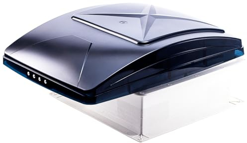 RVLOVENT Eingebauter Regenschutz, Wohnmobil-Ventilator, Dach, 12 V, 35,6 cm, 10 Geschwindigkeiten, manuelle Steuerung (kein Thermostat, keine Fernbedienung)