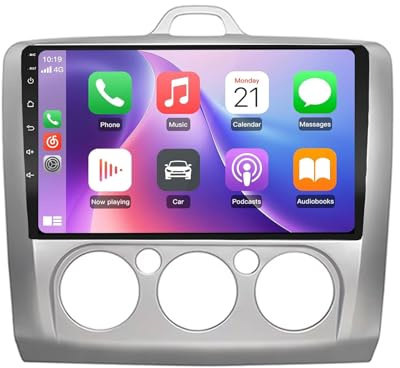 Radio para Automóvil con GPS para Ford Focus 2 Mk2 2004-2011 Android 15 9 Pulgadas Portátil de Pantalla de Coche Lien Miroir para, 8 Core 4G+64G