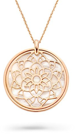 Orphelia Damen-Kette mit Anhänger Fantasie teilvergoldet Perlmutt Creme 42 cm-ZK-7163/RG
