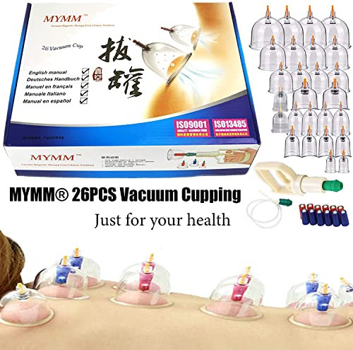 26 ventose d'aria coppettazione, biomagnetica tradizionale cinese terapia set di coppettazione casa estrarre kit di Hijama a vuoto/massaggio set di coppettazione medica di aspirazione