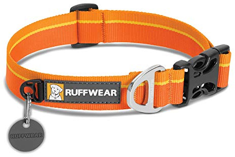 Ruffwear Hundehalsband, Große bis sehr große Hunderassen, Größenverstellbar, Größe: L (51-66 cm), Orange (Orange Sunset), Hoopie Collar, 25203-8352026
