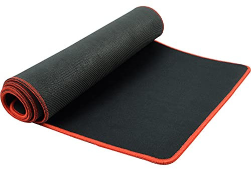Tapis de Souris Gamer XXL pour Clavier et Souris avec Broderie Rouge