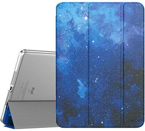 TiMOVO Hülle für Neu iPad 9. Gen 2021 / iPad 8. Gen 2020/7. Gen 2020 10,2 Zoll, Ultra Leicht Schutzhülle Transluzent Matt Rückseite, Auto Schlaf/Wach Funktion - Blau Stern Himmel