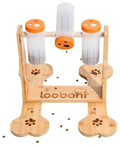 LOOBANI Hundefutter-Puzzle-Spielzeug für IQ-Training und geistige Bereicherung, interaktive, lustige Unterhaltung, Pass Time Spiele für Haustiere, Verstellbarer Leckerli-Spender durch Drehflasche