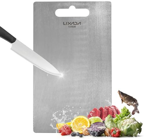 Lixada 1,8 mm Dickes Schneidebrett, Titan Schneidebrett, Backbrett Küchenbrett für Küchenarbeitsplatten, Kochen, Outdoor, Camping, Wandern