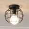 iDEGU Vintage Deckenleuchte, industriell Lampe Geometrisches Käfig Design Lampenschirm aus Metall E27 Deckenlampe für Schlafzimmer, Café, Restaurierung, Eingang, Flur, 17 cm (Kugel)
