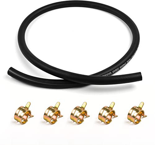 CYWVYNYT Kit de tuberías de gas de combustible de 5/16, diámetro de 8 mm, 1 metro, manguera de gasolina con 5 abrazaderas de manguera para barco, marina, gas diésel, gasolina (Φ 8 mm)