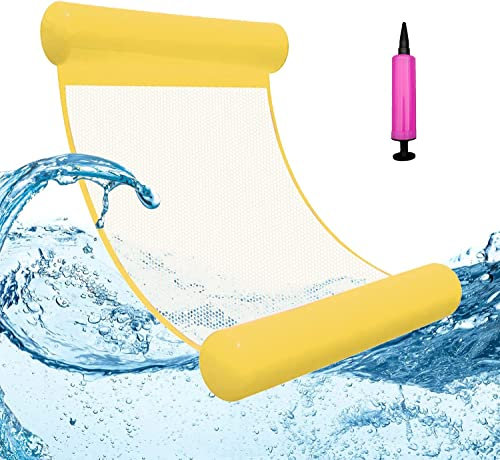 Hamaca Flotante Piscina, Colchoneta Piscina Adultos 4 en 1 Cama Flotante, Tumbona Piscina Hamaca de AguaHamacas de Piscina Colchonetas Piscina 80 * 130CM