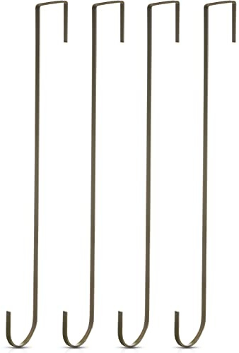 15 Inch Christmas Wreath Hanger Hooks Over Door Metal Hooks Practical Clothes Towel Hanger Hooks for Christmas Front Door Decorations (Antique Bronze,4 Pieces)
