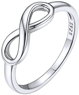 ChicSilver Damen Mädchen Midi Vorsteckerring Silber Infinity Unendlichkeit Fingerring in Ringgröße 57 Promise Ehering Verlorbungsring Freundschaftsring für Valentinstag Weihnachten