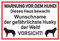 Samunshi® Aufkleber Husky Warnung - Schild Sticker Hinweisschild Warnschild Vorsicht Hund 40 x 27cm Husky Warnung schwarz