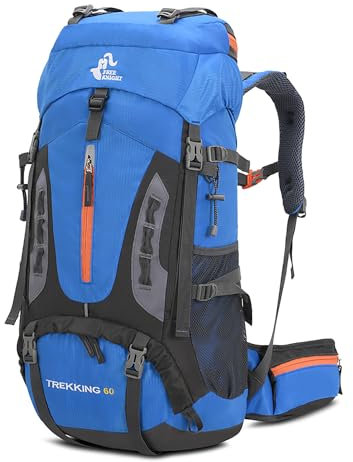 Bseash 60 l wasserdichter leichter Wanderrucksack mit Regenschutz, Outdoor-Sport, Reisen, Tagesrucksack für Klettern, Camping, Touren