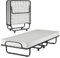 COSTWAY Cama Plegable 80 x 190 cm, Colchón Memory Foam, Robusto Marco Metálico en U, 4 Ruedas Universales, Cama Supletoria Plegable, Cama Individual para Cuarto de Herramientas