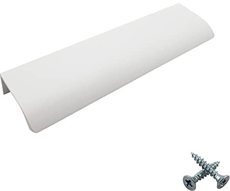 M4TEC Bar Kitchen Cabinet Door Handles Cupboards Drawers Bedroom Furniture Concealed Finger Edge Pull Handle for Wardrobe & Bedroom Cabinet Hardware White. VD3 Series: 256 mm