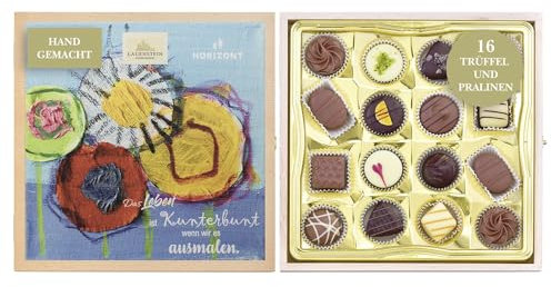 Lauensteiner Schatzkästchen Blume | 200g, 16 Trüffel und Pralinen, 13-fach sortiert, ohne Alkohol | Für einen guten Zweck