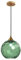 ZTTECH Lámpara Colgante de Vidrio Verde de 200 mm Estilo Vintage con Soporte de Metal Dorado Bronce Casquillo E27 Lámpara de Techo para Isla de Cocina Comedor Dormitorio Salón (Verde, 200 mm)