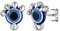 Silvora 925 Silber Herren Damen Ohrstecker Blaue Böser Augen Ohrstecker Drachenkralle Evil Eye Ohrringe Ohrschmuck für Männer Frauen