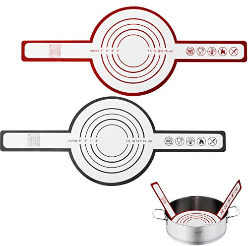 2 Stück Silikon-Backmatte für Dutch Oven, Brotbackmatte Silikon mit Langen Griffen Brotschlinge Silikon-Feuertopfeinsatz antihaftbeschichtet Rund Brotbackbleche Backmatte für Pergamentpapier