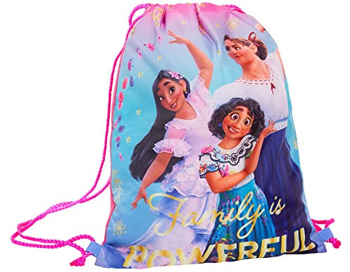 Disney Encanto Turnbeutel mit Kordelzug für Mädchen, Turnbeutel, Kinder, Mirabel, Schwimmtasche, Kindergartenrucksack, rosa / braun, Einheitsgröße