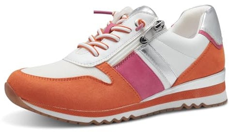 MARCO TOZZI Damen Sneaker flach mit Schnürsenkeln Freizeit, Weiß (White Comb), 37 EU