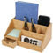 Maxant Desk Organiser with Drawer - Bedside Shelf Tray, Pen Holder, Bamboo Storage Box, Office Paper File Phone Organizer (G # 1)