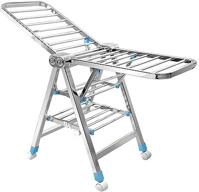 ATYUJKB Turmwäscheständer Klappbar Mit Rollen, Trockengestell Badewanne Edelstahl, Multifunktional Wäscheständer, Wäscheständer Für Den Innen Und Außenbereich (180cm/71in)