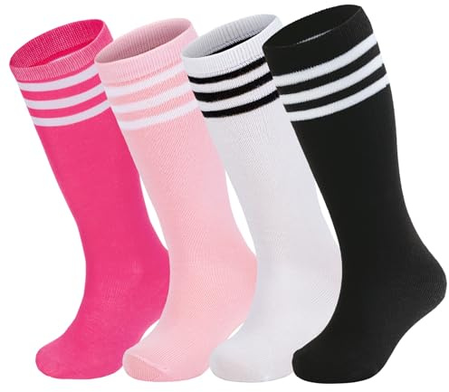 Zando Kid Soccer Socks Gilrs Knee High Socks White/Black/Pink/Hot Pink L