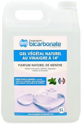 Compagnie Du Bicarbonate - Gel vinaigre végétal à 14° - Menthe - 5 L | Nettoyant Multi-usages - Détartrant Puissant - Entretien Maison - Nettoyage Sols et Surfaces - Alternative Ecoresponsable