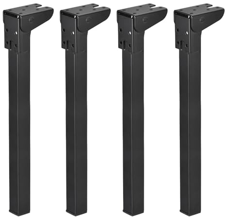 sourcing map Folding Table Legs, 4pcs 32cm(12.6) Metal Foldable Table Furniture Legs Laptop Desk Legs Replacement Legs for Cabinet Sofa Bed