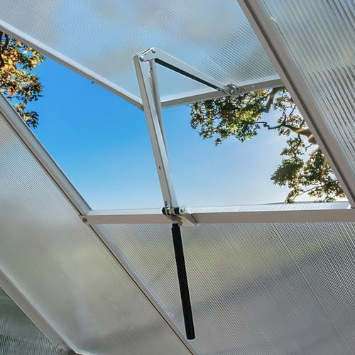 Holwim Gewächshaus Fensteröffner Automatisch – automatischer Fensteröffner für Gewächshaus, temperaturgesteuert, Hubkraft 7,5 kg, Öffnungsweite 45 cm, ohne Strom