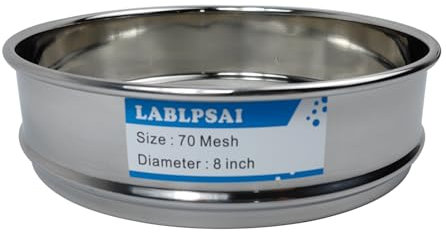 LABLPSAI 70 Mesh Lab Sieves 8 Diameter 304 Stainless Steel Wire Cloth Test Sieve for Industrial Laboratory Home