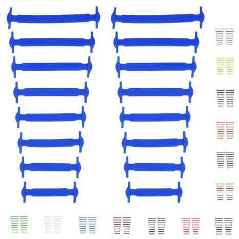 CCSOFTIME Gummi Schnürsenkel Ohne Binden für Kinder Erwachsene,Elastische Silikon Schuhbänder für Sneaker,Sportschuhe,Laufschuhe und Freizeitschuhe,Königsblau