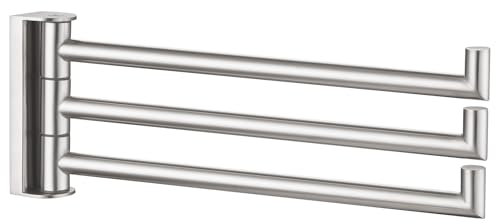 Angle Simple Porta asciugamani girevole a 3 barre in nichel spazzolato, in acciaio inox 304, per montaggio a parete del bagno