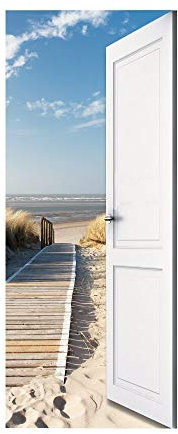 Türtapete Selbstklebend TürPoster 3D Türaufkleber Türfolie türsticker Foto Vinyl Tür Plakat für Schlafzimmer Toilette Verschönern Deko türen 70x200 cm Meer vor der Tür