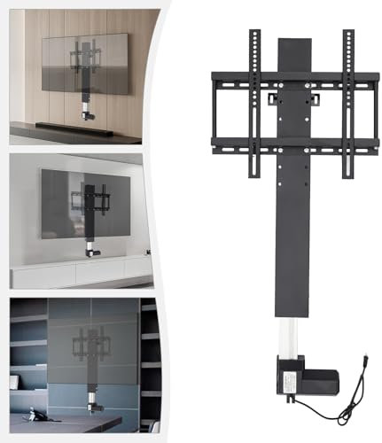 MEELRYD Ascenseur TV motorisé longueur 27,56 pouces pour 26-57, levage Fehrseher avec télécommande max 50 kg, montage mural pour meuble TV universel
