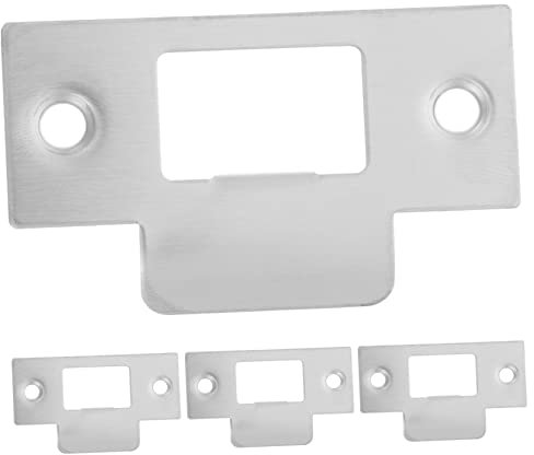 AUTSUPPL 4pcs Cam Block Universal Door Strike Plate Pocket Door Kit Door Security Door Strike Plates Door Hole Cover Plate Door Strike Plate Filler Strike Plate Chrome Door Kick Plate