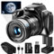 Appareil Photo numérique, 64MP&40 X Zoom pour la Photographie et la vidéo,4K Optical Vlogging Camera for Youtube with Flash, WiFi & HDMI Output，32GB SD Card(2 Batteries)