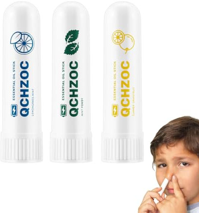 3 Stück Riechstifte, Riechstifte für Ätherische Öle, für Unterwegs Ätherische Öle, mit Docht Nachfüllbarer Inhalator Stick Gute Hygroskopizität Naseninhalator Stift Riechstäbchen