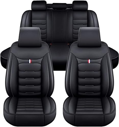 LKIOPSA Auto Sitzbezüge Sets für VW Tiguan (5N) 1.Gen 2009 2010 2011 2012 2013 2014 2015 2016, 5 Sitzer Leder Sitzschoner Schonbezug Wasserdichter Sitzbezug-Sets, Vordersitze Rückbank Zubehör