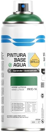 H HANSEL HOME Pintura Spray Base Agua 400ml - Para Muebles, Metal, Plástico y Madera - Ecológica y Sin Olor, Colores Duraderos - Verde Lutecia, 1 unidad