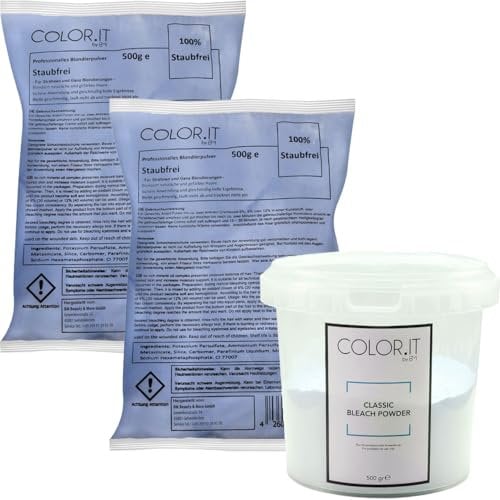 COLOR.IT by BM Blondierpulver (2er Pack) Je 500g Mit Aufbewahrungsdose