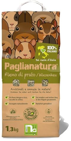 Paglianatura Fieno Naturale per Conigli e Roditori - 1,3kg - Per una Dieta Sana e Naturale