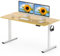 FLEXISPOT 140 x 80cm Electric Standing Desk ONE PIECE Height Adjustable Desk Sit Stand Desk with 4 Memory Smart Pannel and Backpack Hook for Home Office, (White Frame+Maple Desktop)