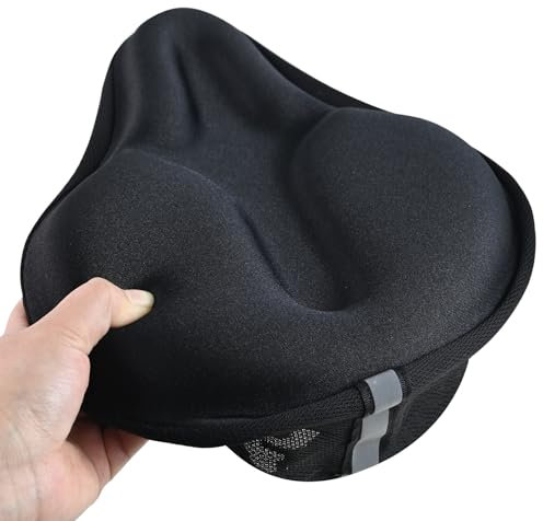 ROADNADO Wide Bike Seat Cushion Cover Soft Bike Seat Cover Padded for Men Women Bicycle Saddle Cover Comfortable Exercise Bike Saddle Cushions for Peloton, Spin, Electric, City Bike